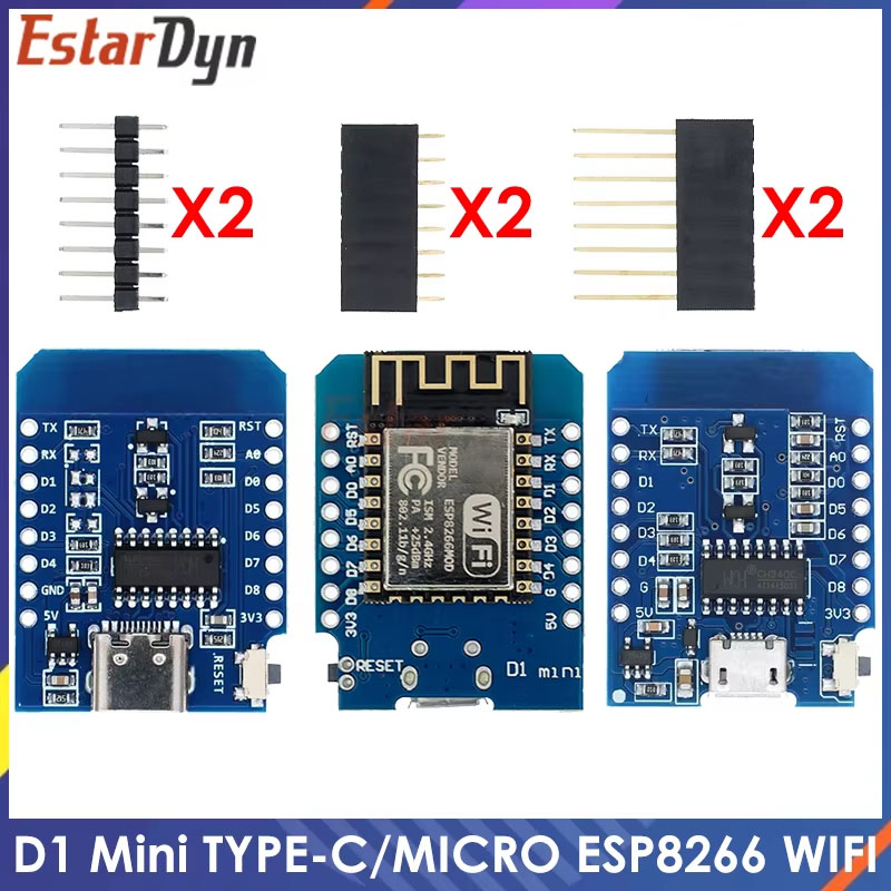 Nodemcuv2 - D1 ミニ TYPE-C/マイクロ ESP8266 ESP-12F CH340