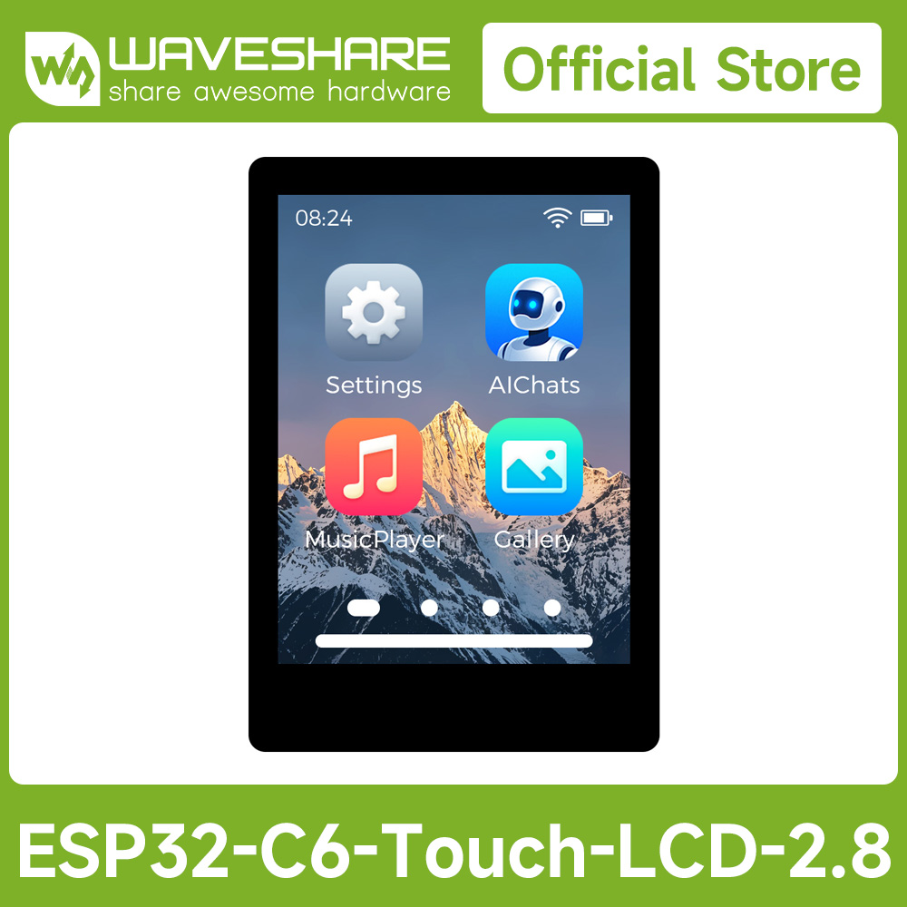 Waveshare Esp32 - Waveshare ESP32-C6 2.8インチ IPS静電容量式タッチディスプレイ開発ボード、240 × 320解像度、262Kカラー、統合Wi-Fi