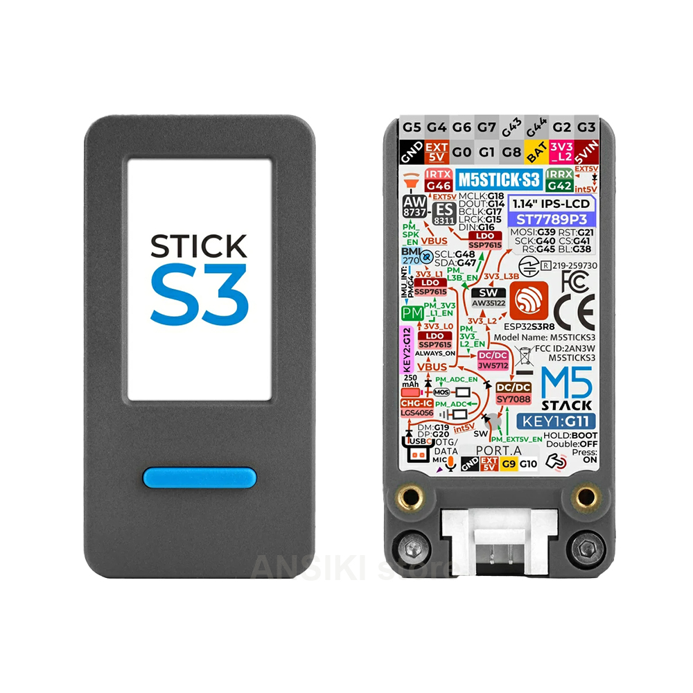 M5Stack - M5Stack M5StickS3 ESP32-S3 IoT開発キット、IoT制御スマートホームアプリケーション用の画面付きポータブルキット