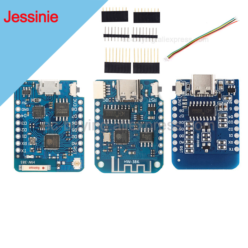 D1 Mini Pro - Wemos Lolind1ミニプロ開発ボード,nodu,lua,wifi,things,iotモジュール,ESP-12F,esp8266,ch340g,TYPE-C, USBケーブル