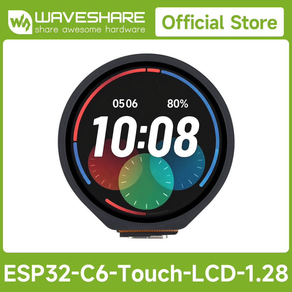 Waveshare Esp32 - ESP32-C6 1.28インチタッチLCDディスプレイ開発ボード、240×240 65Kカラー、2.4GHz Wi-Fi 6およびBluetooth 5対応