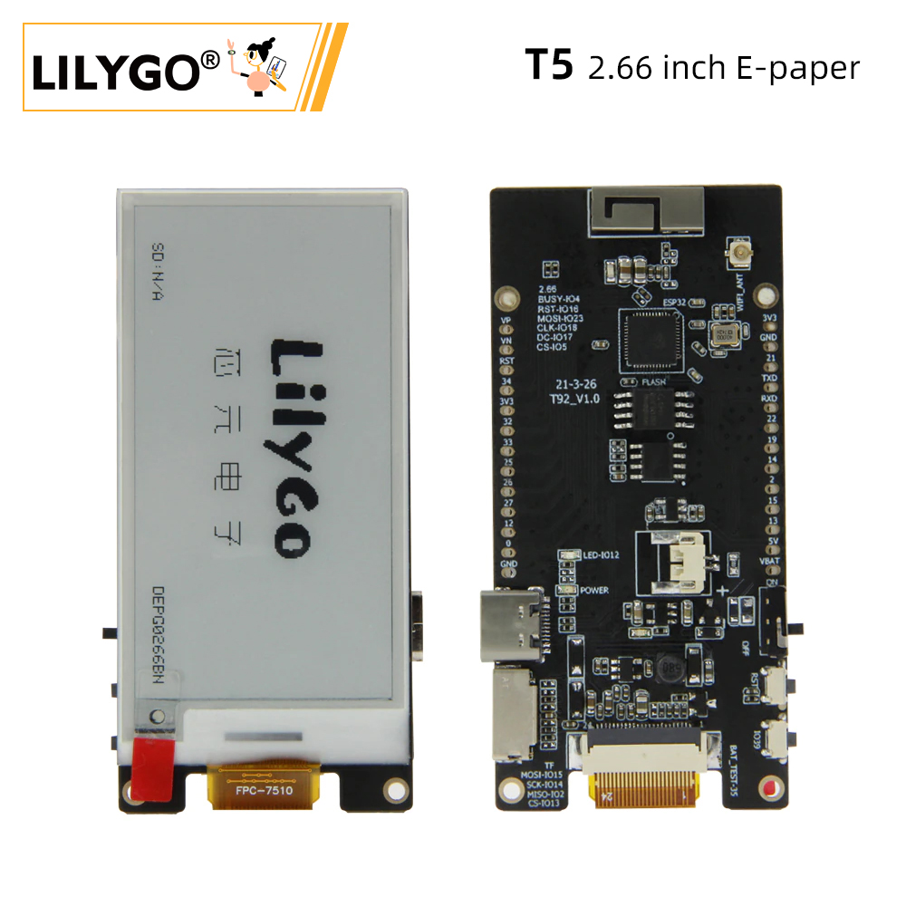 Ttgo Tdisplay - LILYGO® TTGO T5 2.66-Inch E-Paper 2.66インチe-Paperディスプレイesp32モジュール、wi-fi