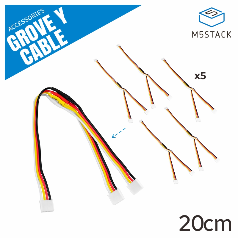 M5Stack - M5Stack 公式グローブ Y ケーブル 20cm (5本)
