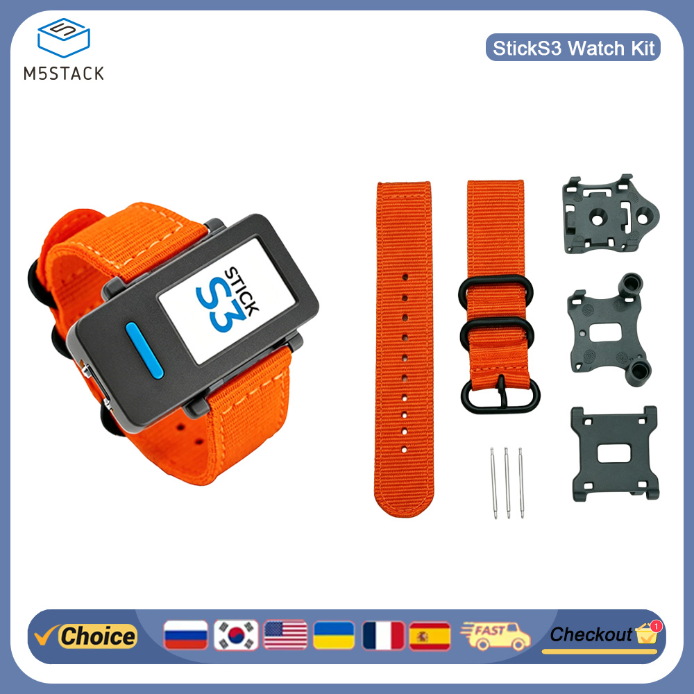 Ttgo T Watch - M5Stack ウォッチストラップアクセサリーキットバンドル、M5StickS3 ナイロンバンド固定ベース付き DIY スマートウォッチ開発用