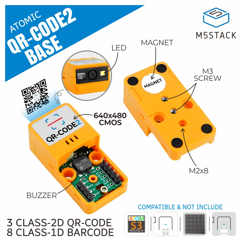 M5スタックの公式アトミックバーコード、qrコードスキャナー - M5Stack のレビューと価格